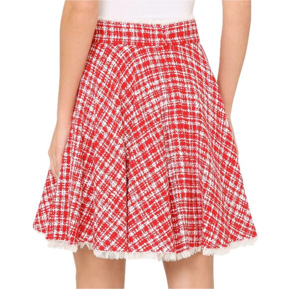 NWT Dolce & Gabbana Red White Tweed Circle Mini Skirt IT 40 US S - Picture 7 of 12